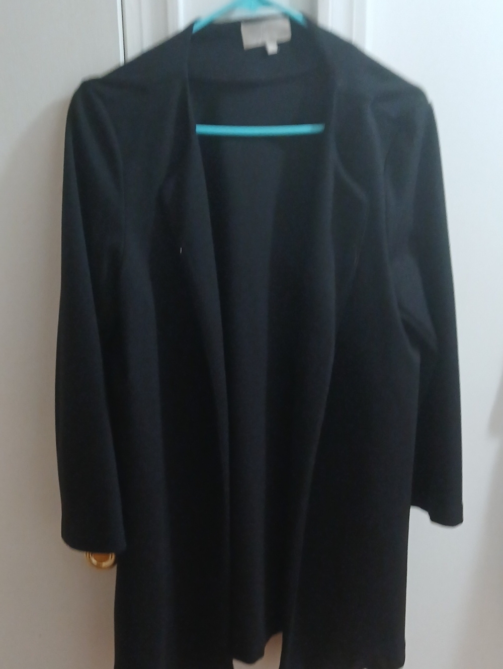 Joan Vass Black Open-Front Blazer Jacket